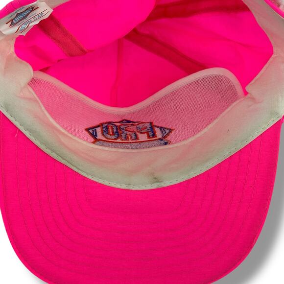Vtg 90s Nissin Pro Jeep Eagle Bowl Hat Neon Pink Parachute Type Material - Picture 5 of 6